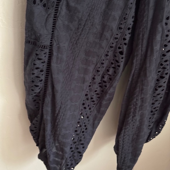 Free People Mikayla Navy Eyelet Ruffle Open-Back Jumpsuit | Size S - Picture 7 of 12